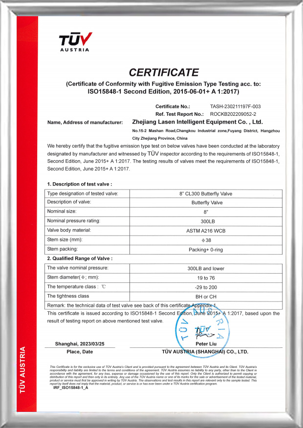 TUV ISO15848-certifikat (8